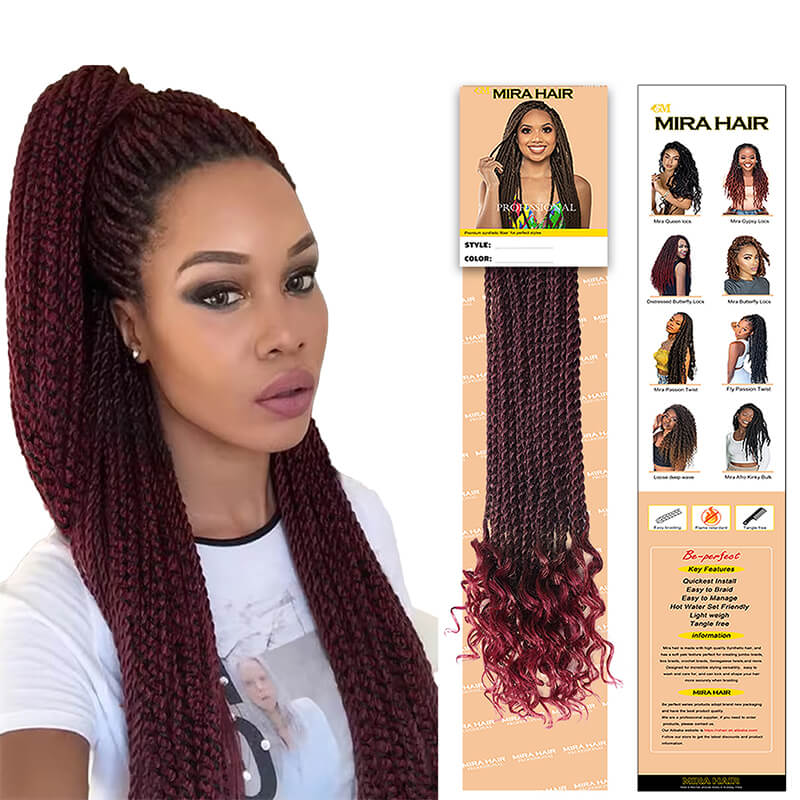 手搓两股辫散尾